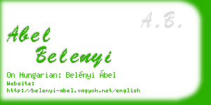 abel belenyi business card
